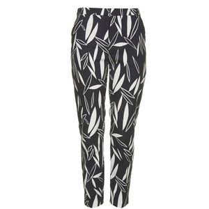 Topshop cape leaf print cigarette trousers size 2